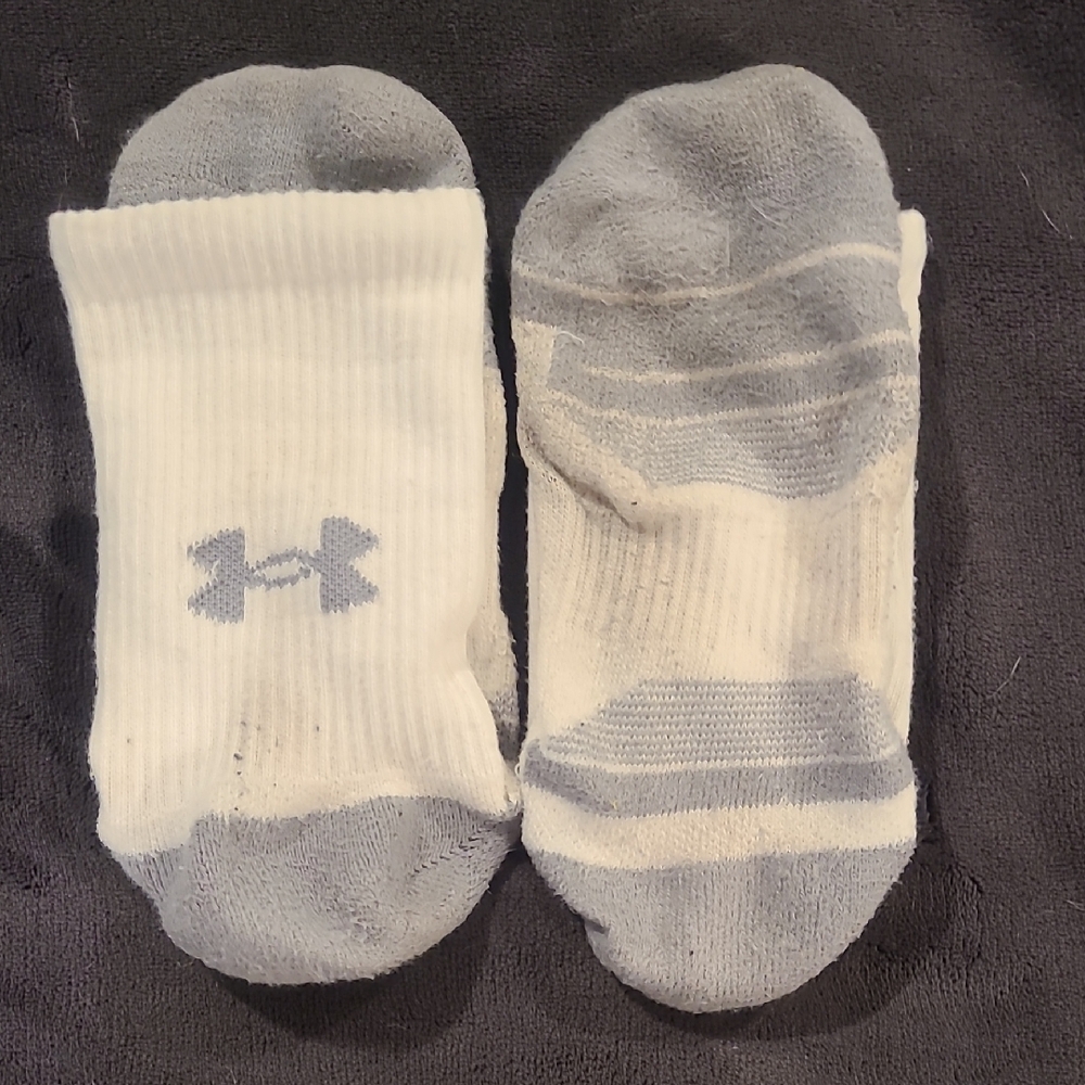 Under Armour Athletic Socks in White and Gray